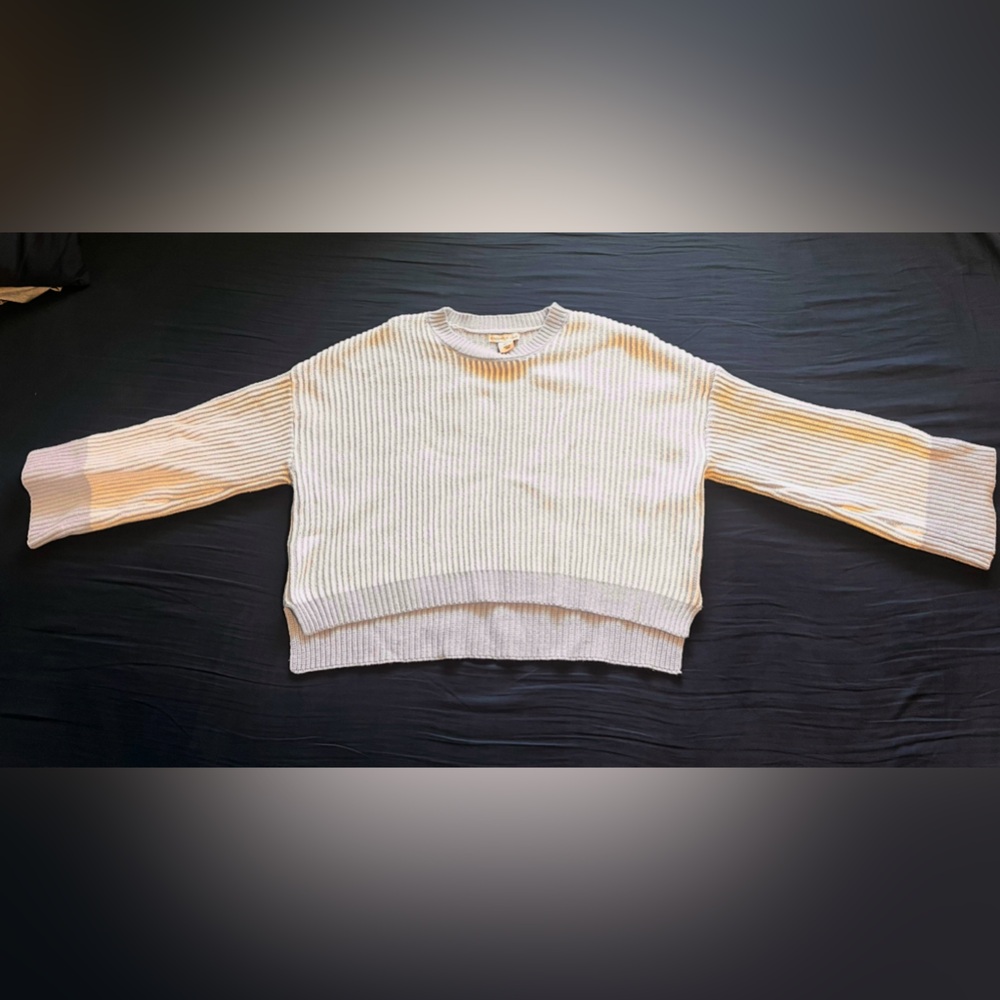 Sincerely Jules Cream and Gray Crew Neck Sweater